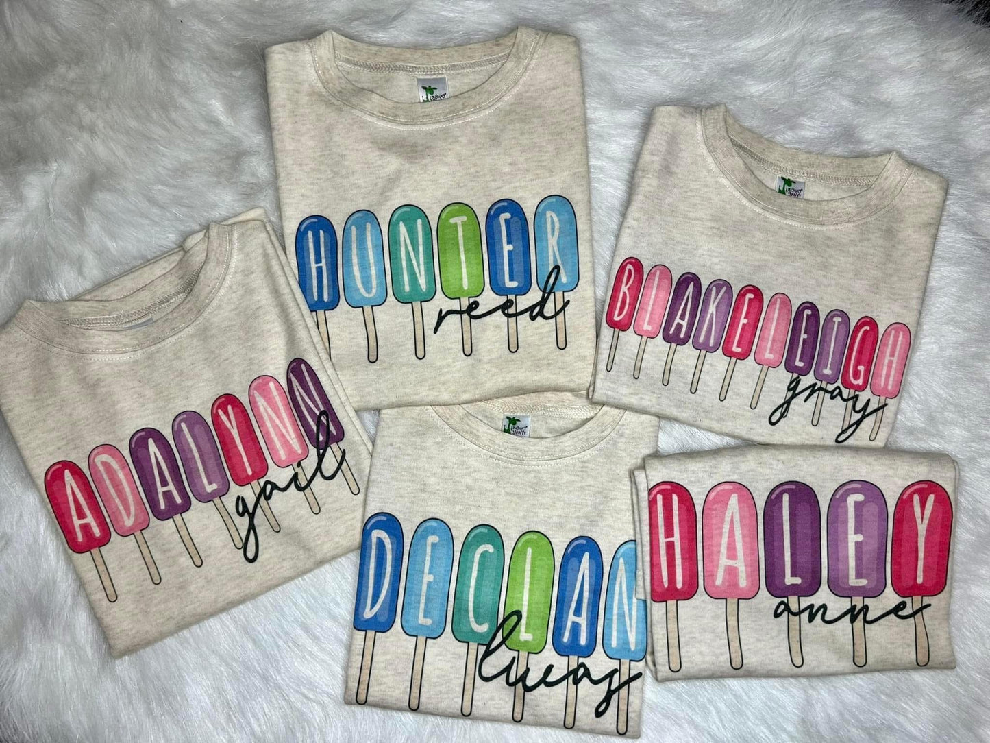 Name Popsicle Bubbles/Tees/Pullovers