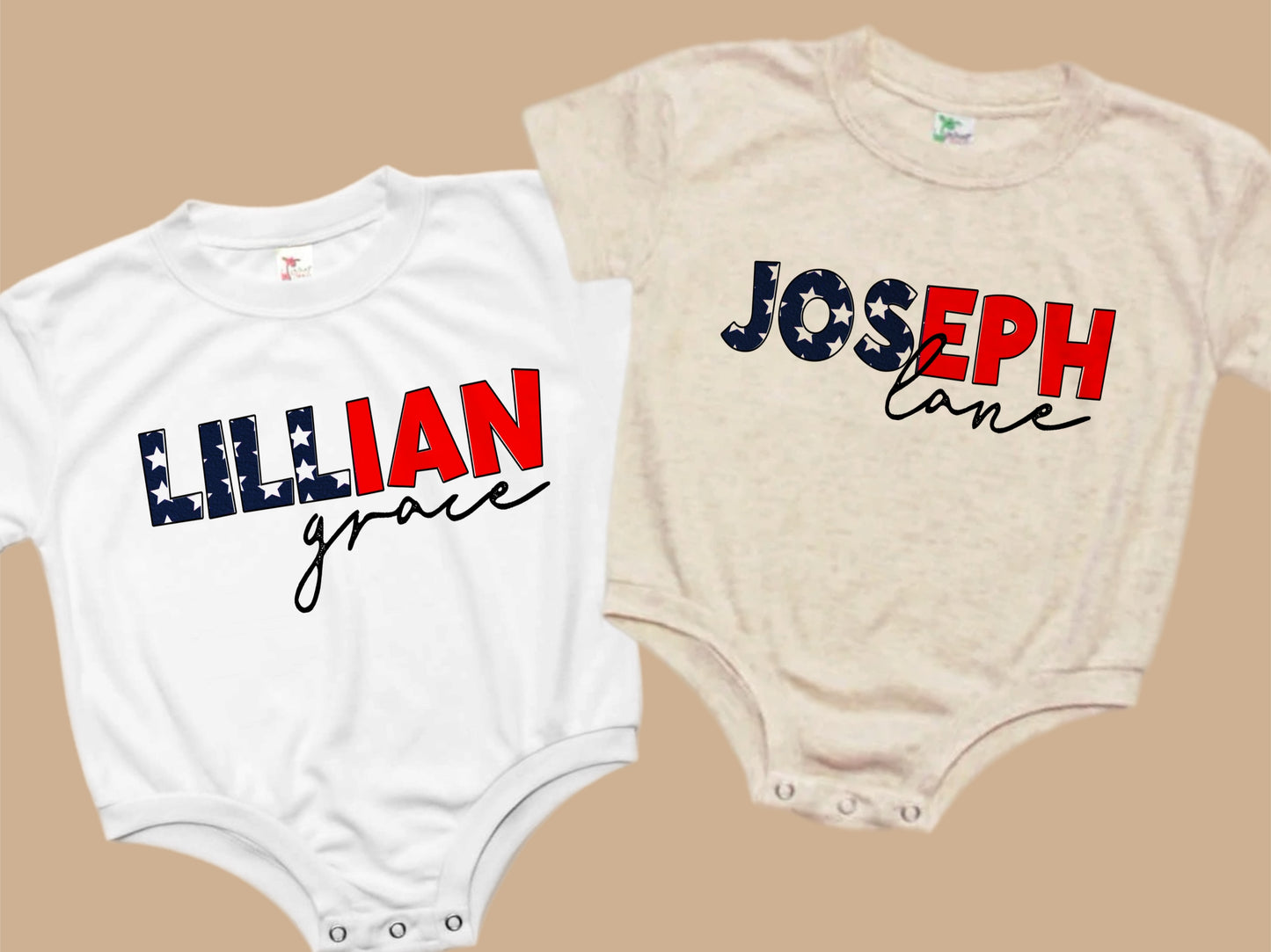 American Flag Name Bubbles/Tees