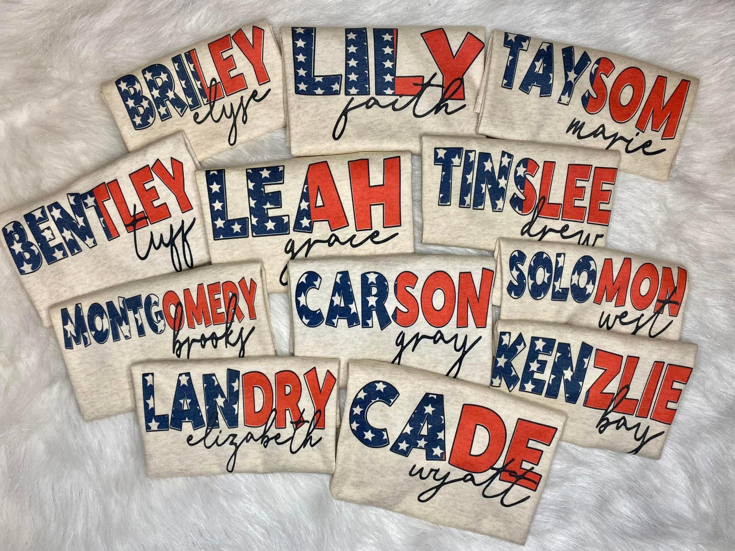 American Flag Name Bubbles/Tees